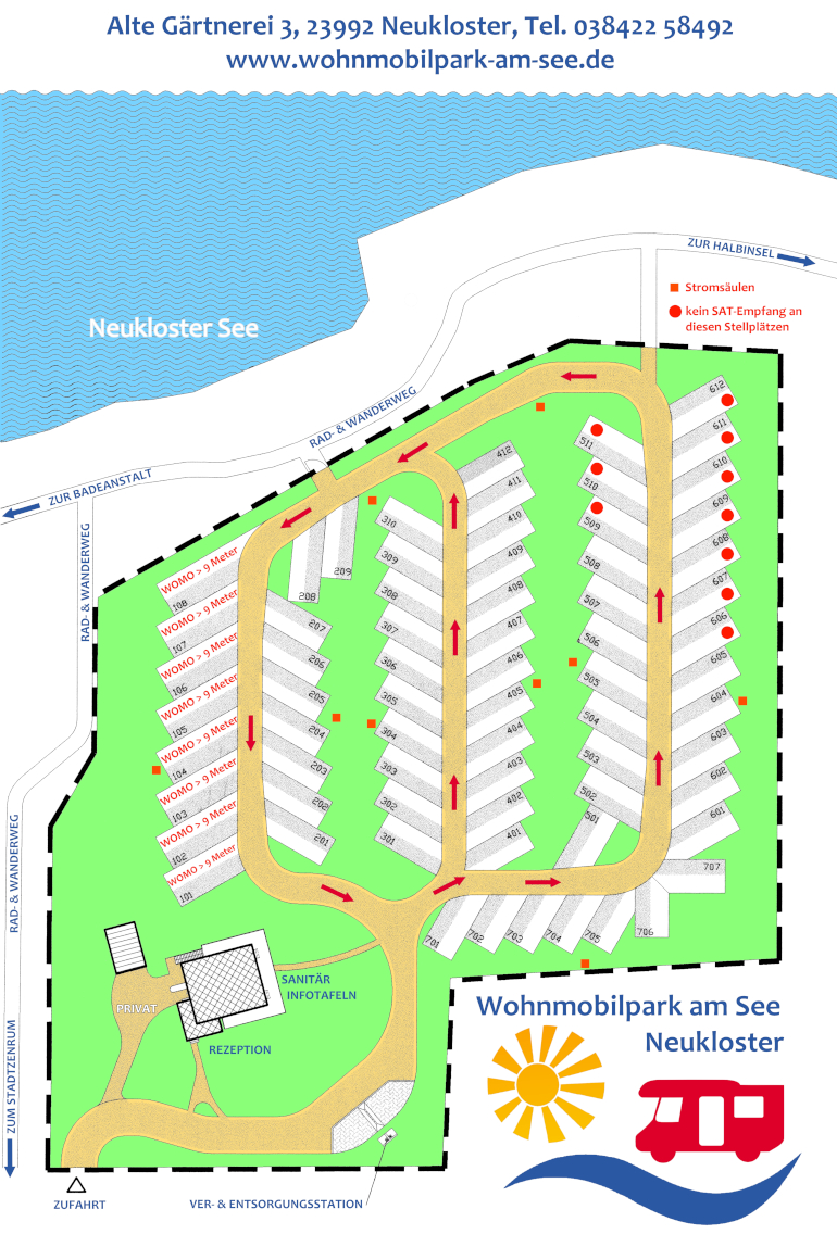 Lageplan Wohnmobilpark am See Neukloster 2021